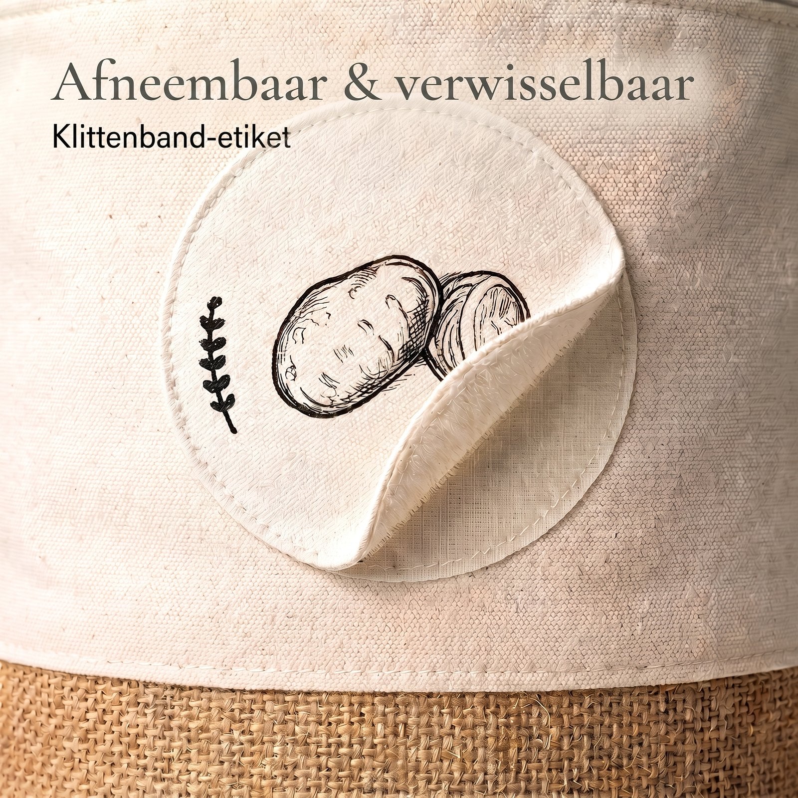 Afneembaar en verwisselbaar klittenband-etiket